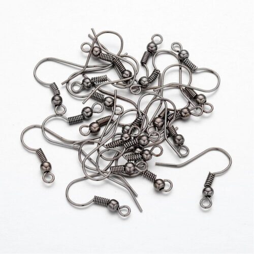 Crochets Boucles d'oreilles  gun metal 18mm