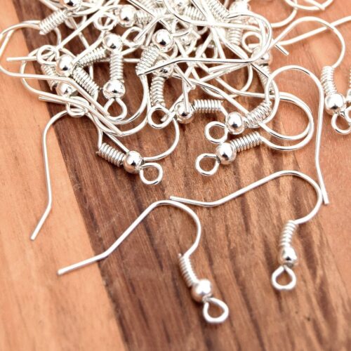 Crochets d'Oreilles métal argenté x100