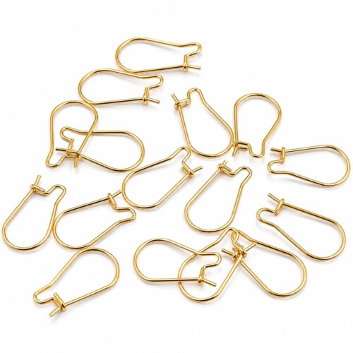 Crochets d’oreilles dormeuses en acier inoxydable 304 doré – 20 mm – Lot de 12