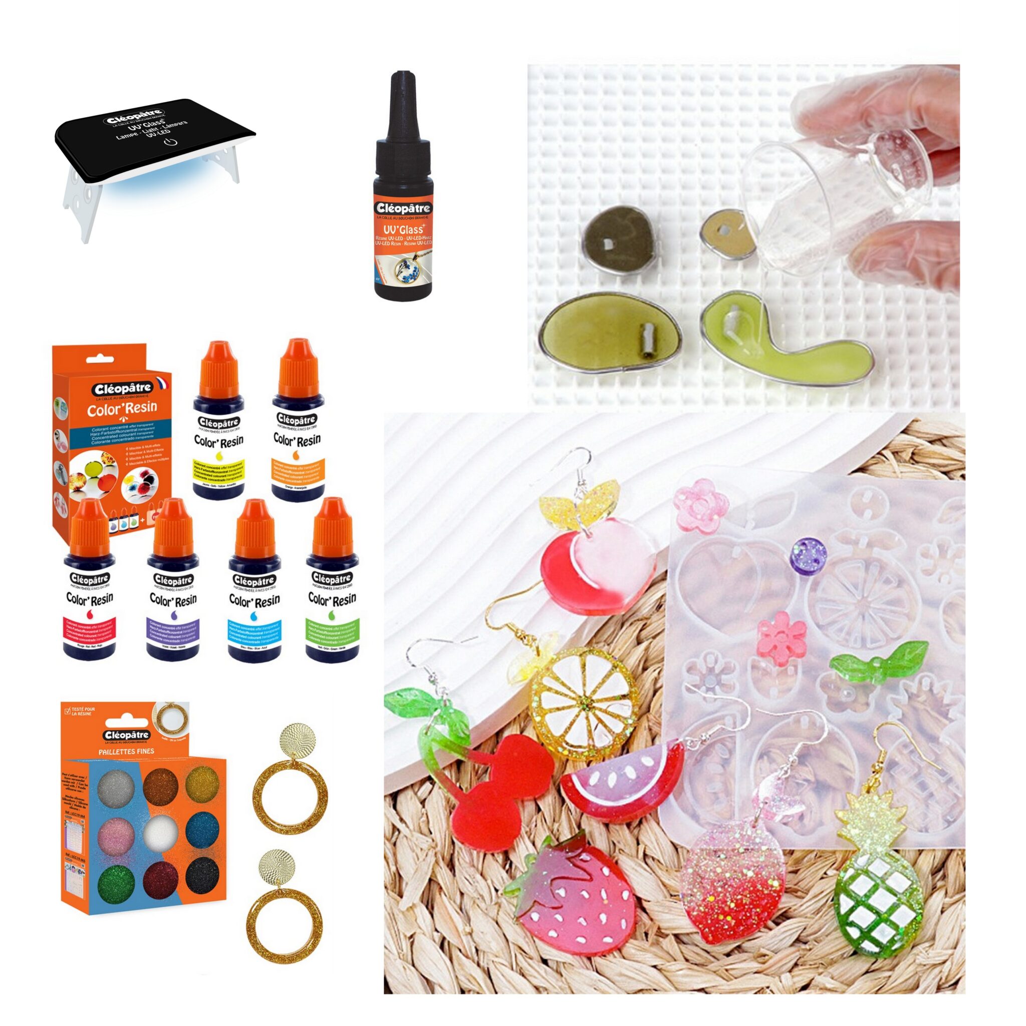 Le Kit Complet pour des Créations Exceptionnelles en résine époxy et uv produits Cléopâtre