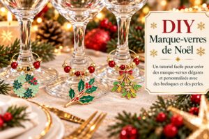 DIY marque-verres de Noël avec breloques et perles