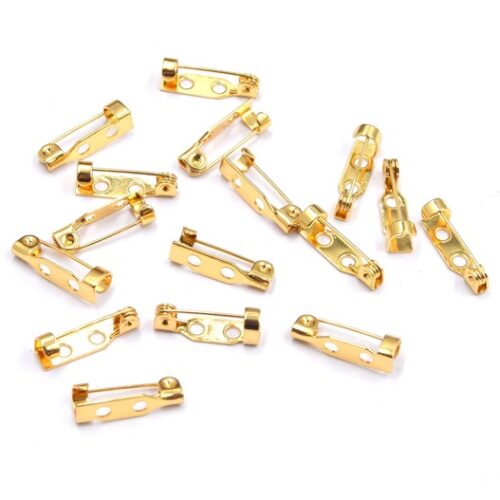 Accessoires de broche en acier inoxydable 304, plaqué or 18k