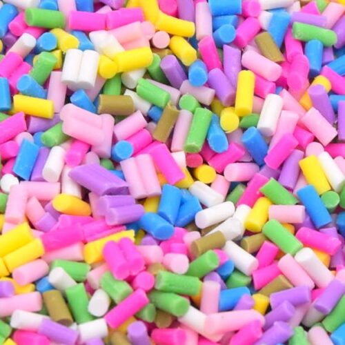 Vermicelles en pâte polymère multicolore