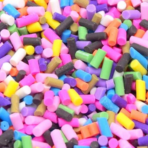 Vermicelles en pâte polymère multicolore