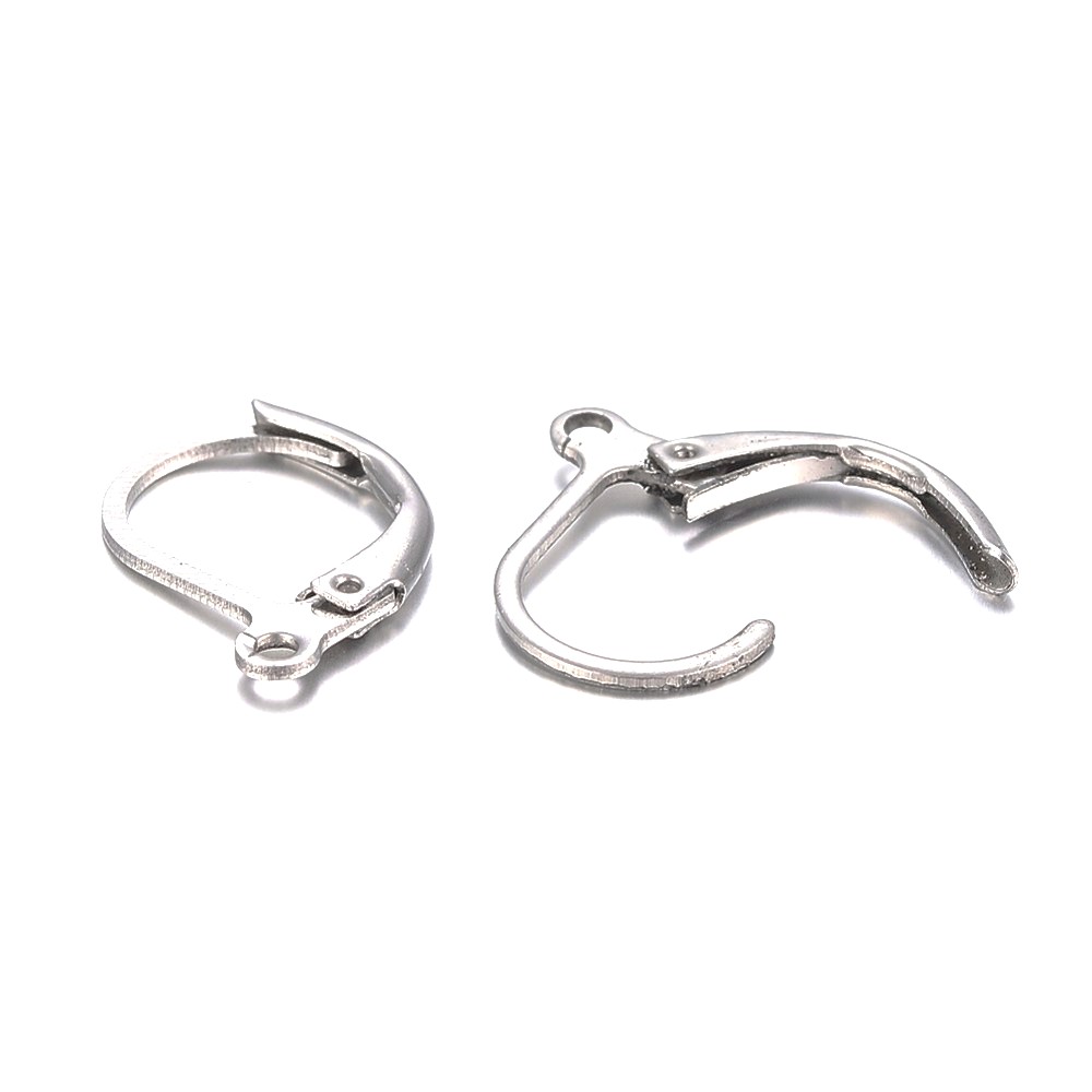 12 supports de boucles d’oreilles dormeuses en acier inoxydable 304 – ouvertes