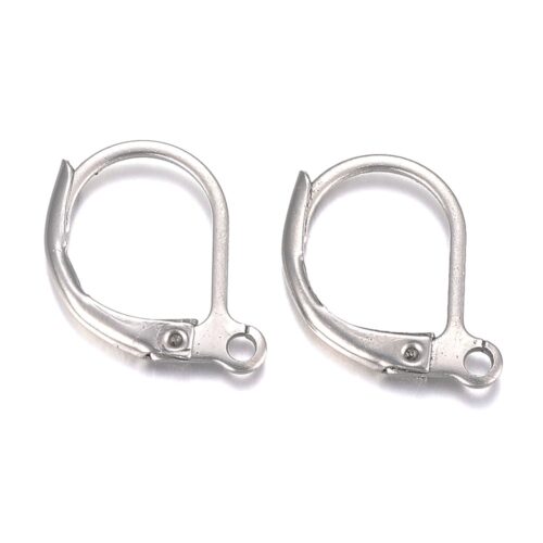Supports boucles d’oreilles dormeuses à levier acier inoxydable 304 16 x 10,5 mm