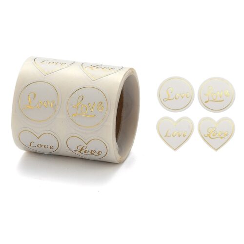 ETIQUETTES AUTOCOLLANT DE FERMETURE COEUR “LOVE”