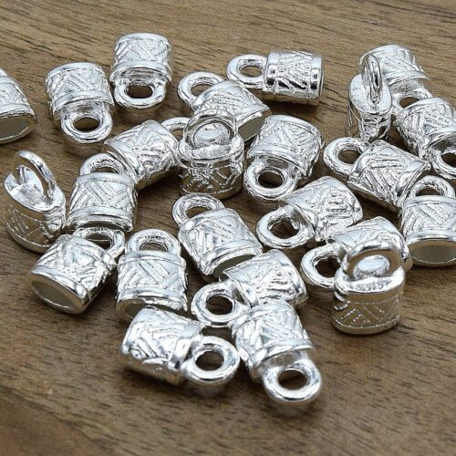 Embouts pour cordon  métal argent 10mm