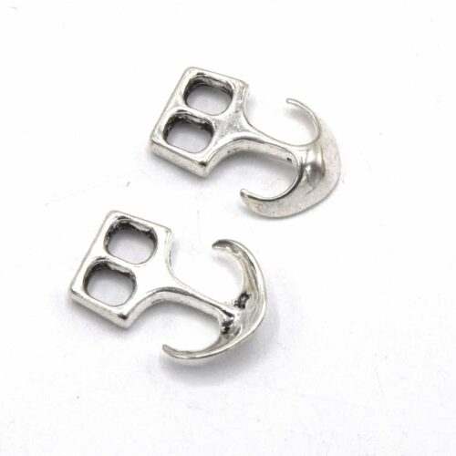 Fermoirs à crochet ancre argent Vieilli 20mm