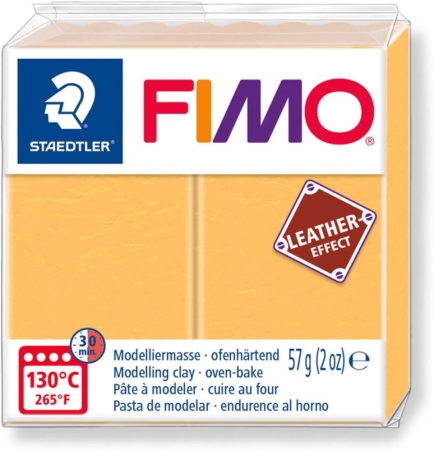 Fimo® Leather Effect – Pain Pâte Polymère 57g – Couleur Jaune Safran (8010-109)