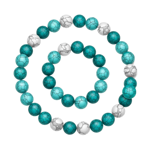 Perles turquoises et howlite