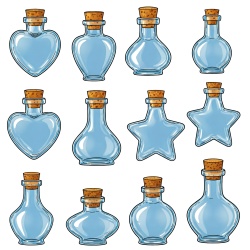bouteilles en verre miniature pour bijoux, mariage et activité créatives