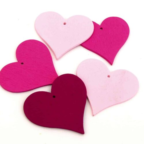 Gros coeurs roses mixtes pour Décoration bijoux scrapbooking