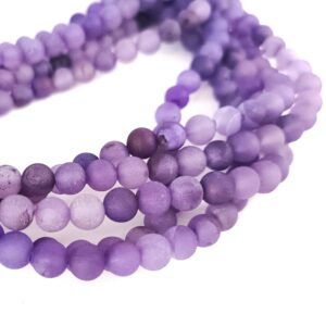 Perles d'Agate Mate Violette 6mm - Élégance Mystique pour vos Créations