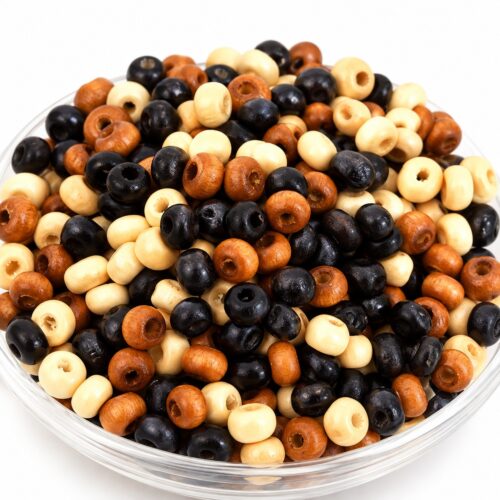 Perles en bois rondelle mixte 4mm