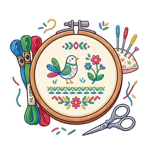 Kits de broderie complets motifs fleurs et animaux DIY.