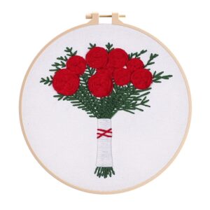 KIT de broderie débutant bouquet de roses rouge (1)