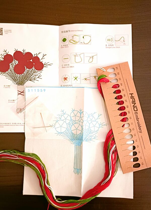 Kit de broderie bouquet de roses rouges pour débutant  x1 – Image 4