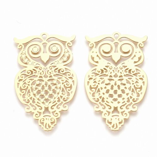 Pendentifs hibou or en laiton