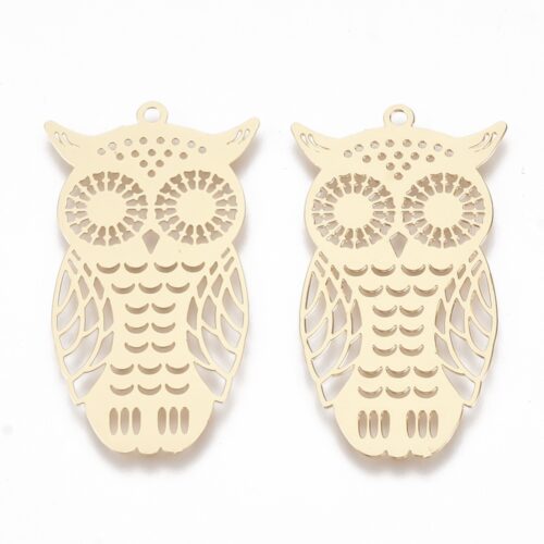 Pendentifs chouettes or en laiton
