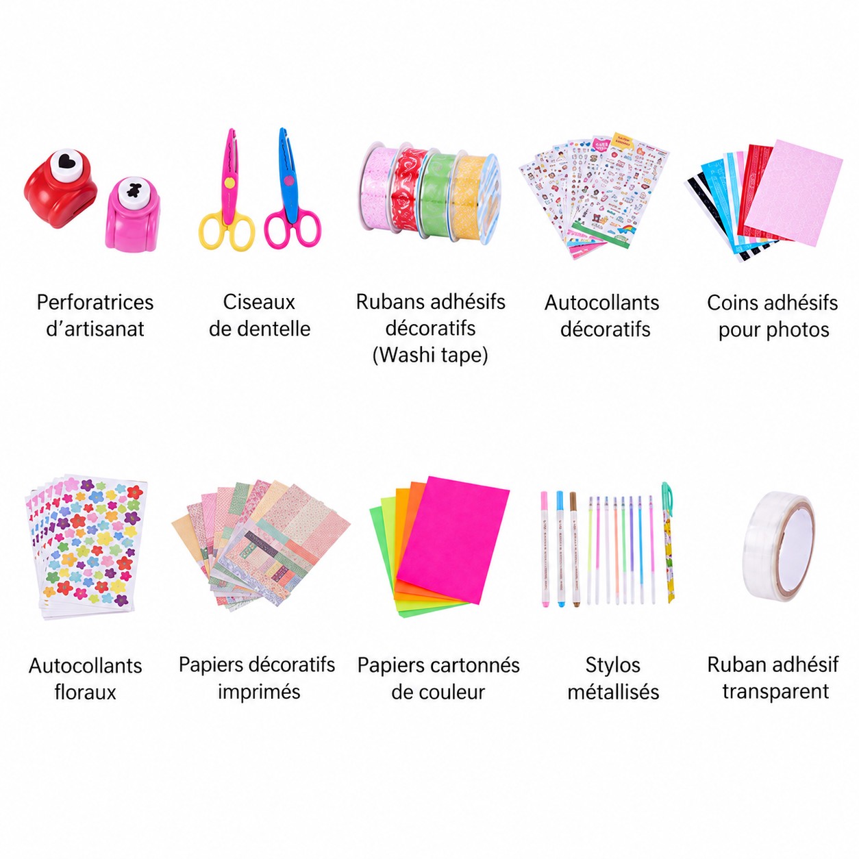 Kit Scrapbooking DIY Complet – Album Photo, Stickers, Papiers & Accessoires – Image 3