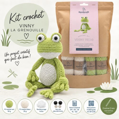 Kit crochet grenouille Vinny hardicraft
