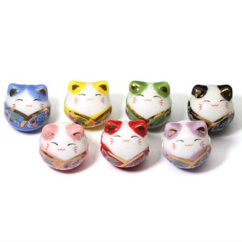 Perles CHAT pour bracelet en porcelaine mixte
