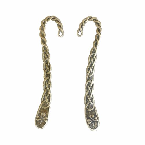 MARQUE PAGE NOEUD CELTIQUE BRONZE AVEC FLEUR POUR BIJOUX (3)4