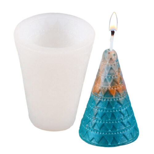 Moule silicone pour bougie cône sapin x1