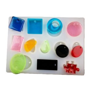 Moule silicone formes géométrique pour pendentifs résine uv et résine époxy bijoux diy
