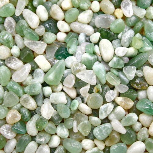 Pierre aventurine verte non percée en pépites roulées