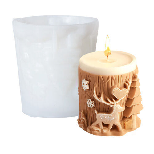 Moule silicone cerf de Noël pour bougie