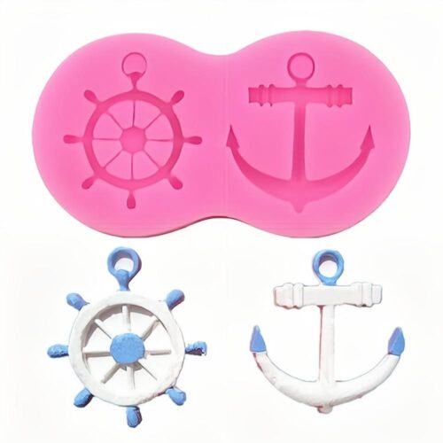 Moule ancre et gouvernail de bateau en Silicone, thème marin, pour résine et polymère