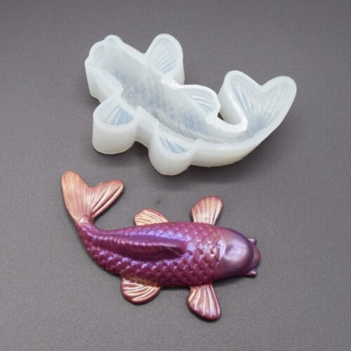 Moule en silicone poisson carpe japonaise pour création en résine DIY