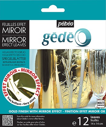 PAQUET DE 12 FEUILLES EFFET MIRROIR OR - Pébéo