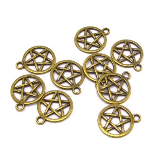 Breloques Pentagrammes Bronze 16.5mm | Création Esotérique