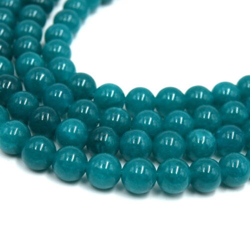 perle de jade bleu sarcelle 8mm, fabrication de bijoux