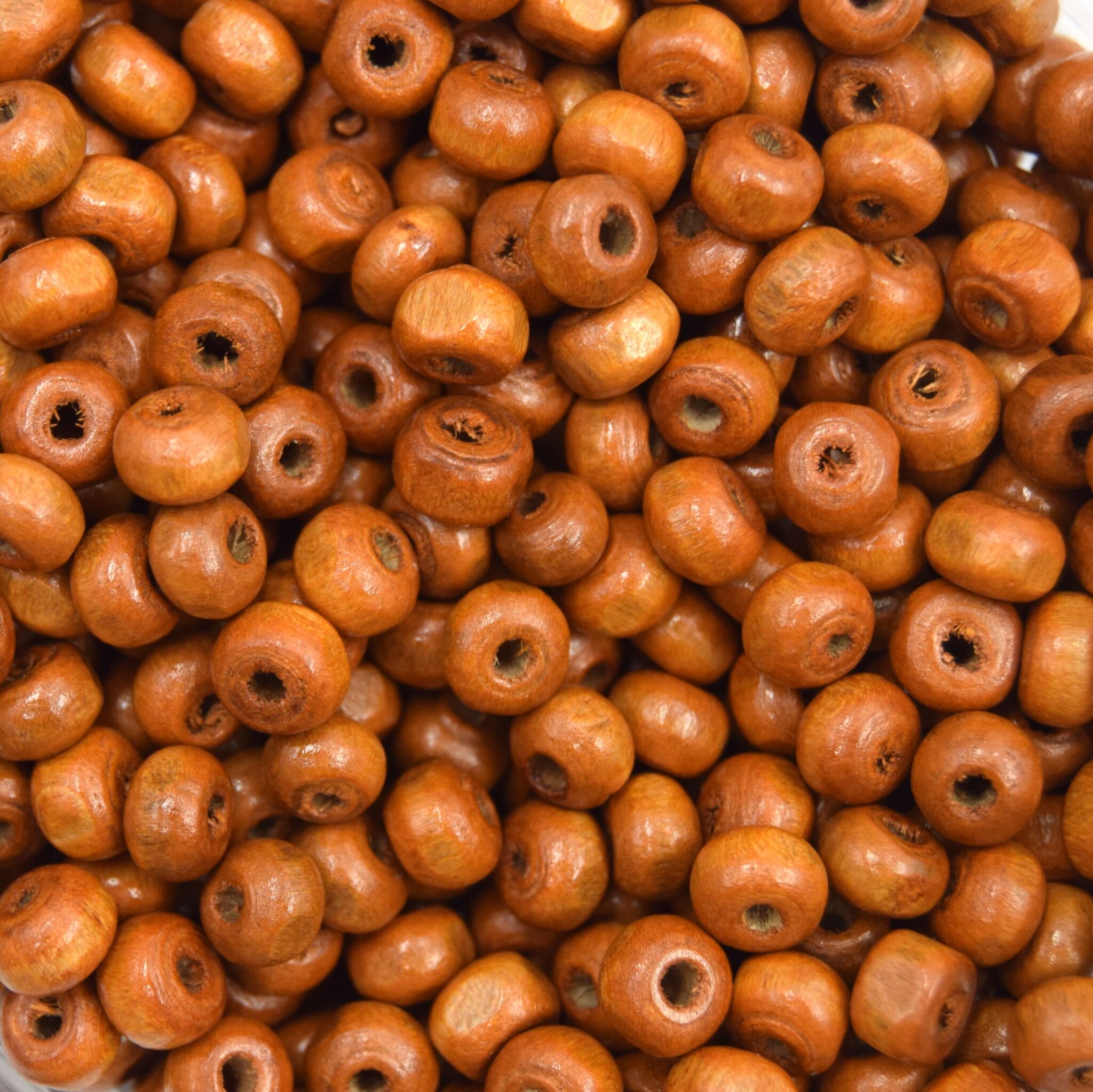 Perles en Bois Rondes Marron Clair 6mm - DIY Bijoux & Créations x100