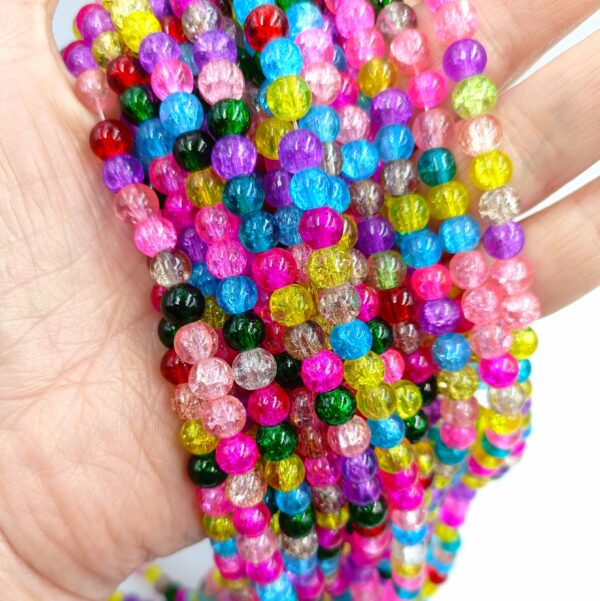 Perles de verre multicolore 6mm x100 – Image 5