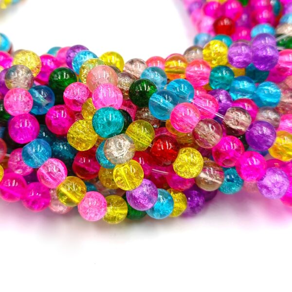 perle de verre 6mm multicolore pour bijoux