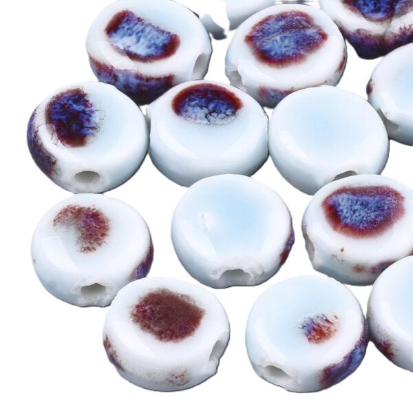 PERLE PALETS PORCELAINE BLEU CIEL 10MM