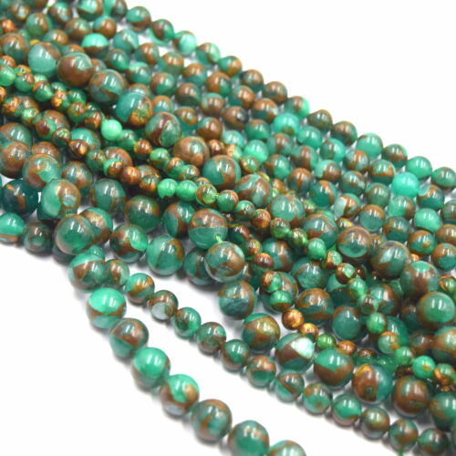 PERLE DE BRONZITE COLBALT VERTES