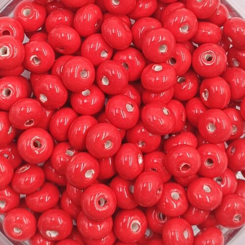 perles porcelaine rouge rondelle 8mmx5mm fabrication de bijoux diy