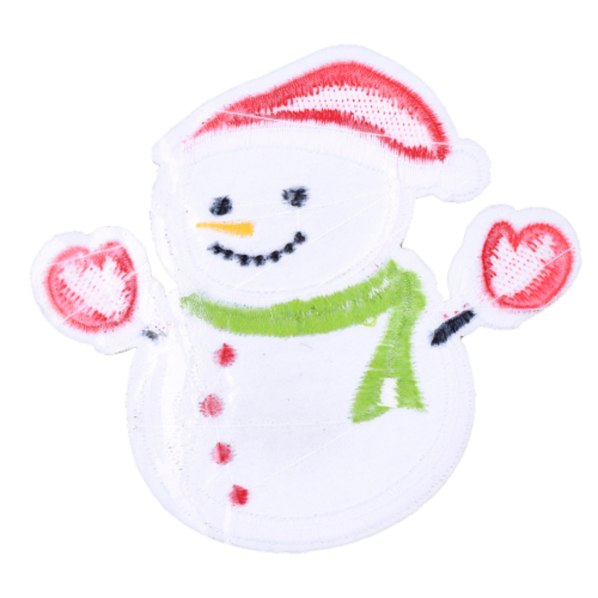 Patch brodé bonhomme de neige Noël 9 cm dos