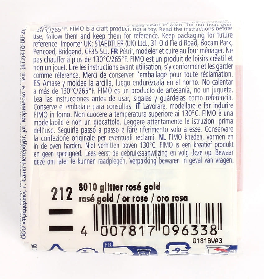 Pâte Polymère FIMO EFFECT Paillette 57g - Or Rose (8010-212)
