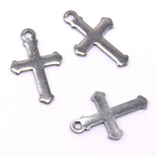 Pendentif  croix en acier inoxydable 304, 18mm