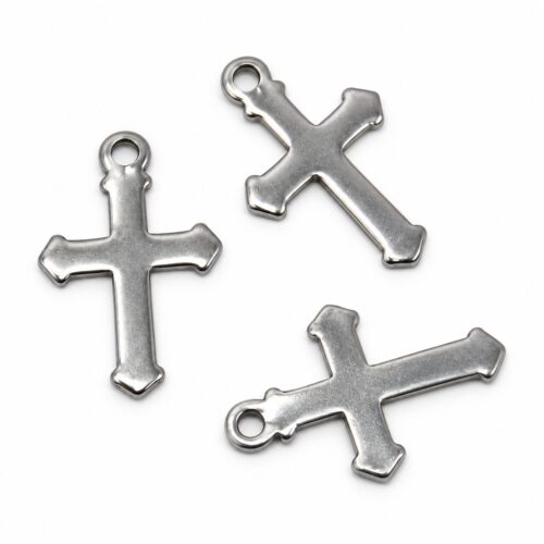 Pendentifs croix en acier inoxydable 304 18 x 11 mm pour création de bijoux