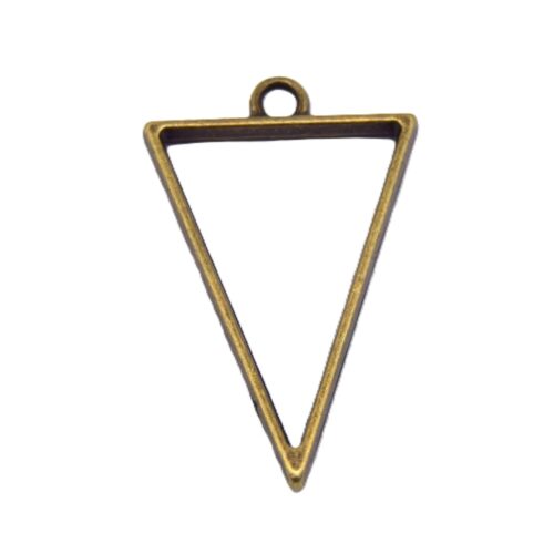 Pendentif triangle creux bronze résine UV