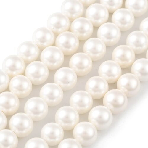 Perle coquille rond blanche 6mm