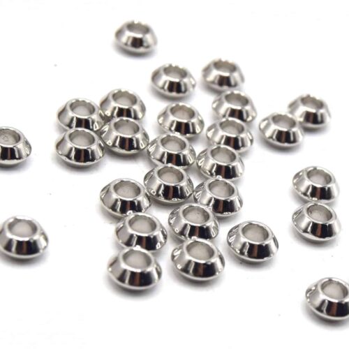 Perles bicônes argent